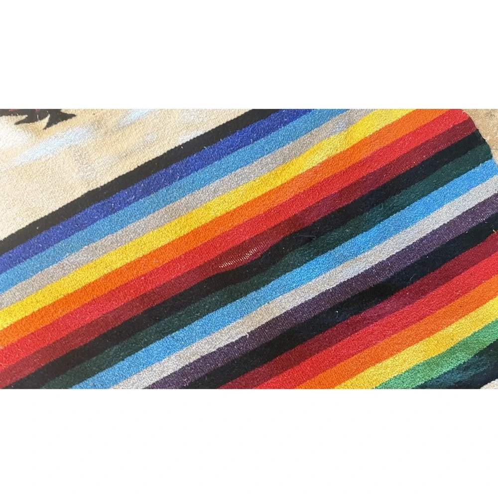 El Paso Saddleblanket Rainbow Serape Woven Blanket 80x49 Southwestern Aztec‎